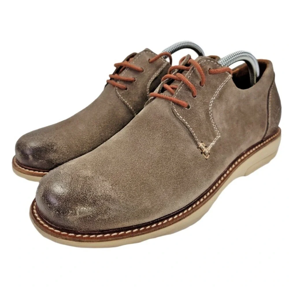 Gravity Defyer GDEFY Mens Ron Summer Brown Leather Distressed Oxford Shoes 8 M